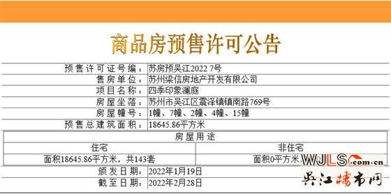 首次領(lǐng)證！四季印象瀾庭備案均價(jià)約14929元/平米