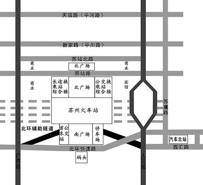 蘇州火車站地區(qū)修建第二批主次干道